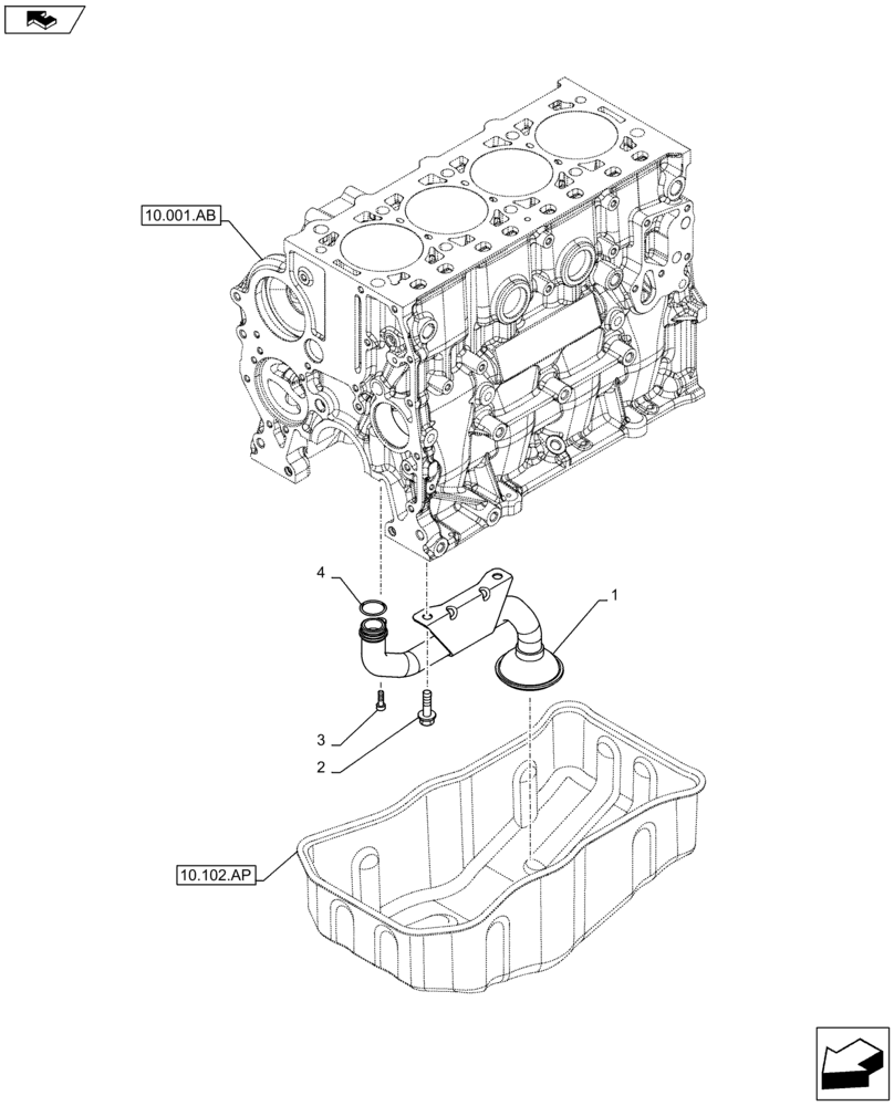 Схема запчастей Case F5HFL413J A002 - (10.304.AL) - SUCTION PIPE (10) - ENGINE