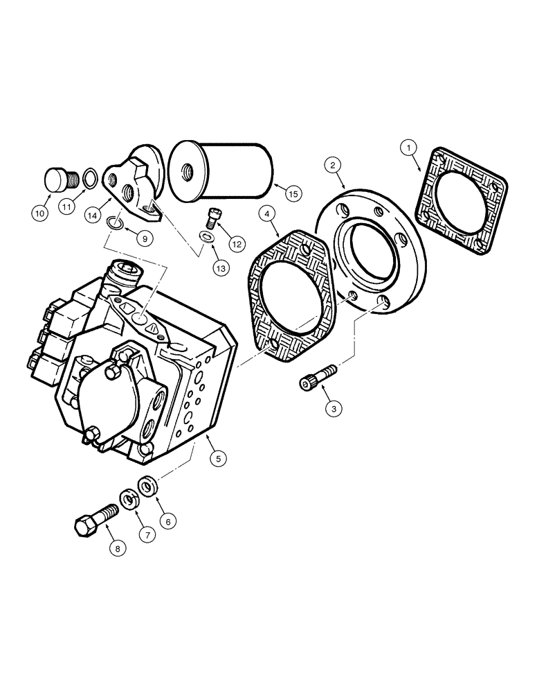 Схема запчастей Case 885 AWD - (08-014[01]) - FRONT WHEEL DRIVE HYDRAULIC PUMP - ASSEMBLY (08) - HYDRAULICS