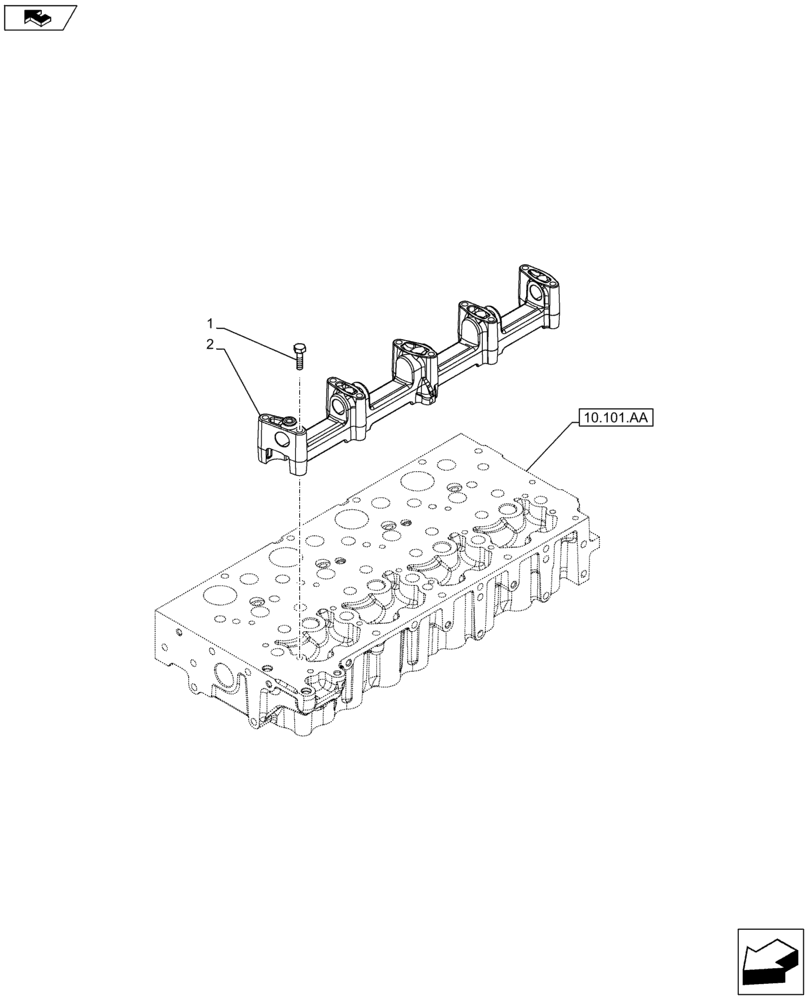 Схема запчастей Case F5HFL413J A002 - (10.106.AQ) - ROCKER, SUPPORT (10) - ENGINE