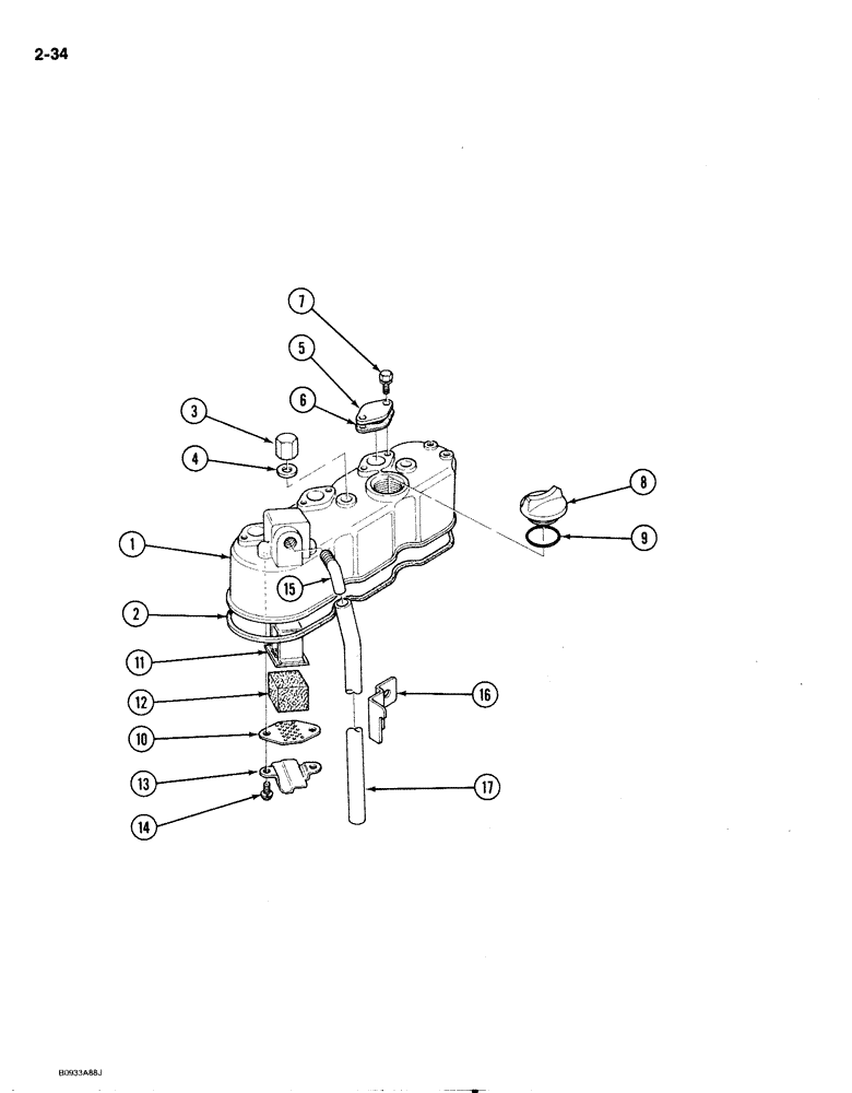 Схема запчастей Case 1818 - (2-034) - CYLINDER HEAD, DIESEL MODELS (02) - ENGINE