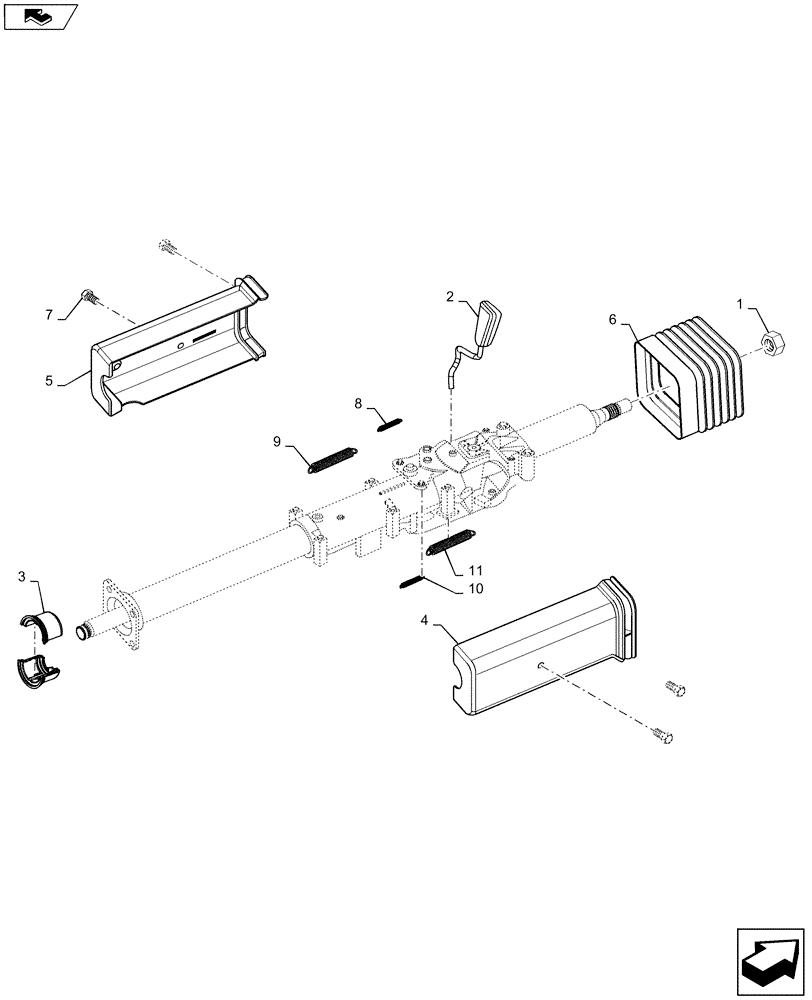 Схема запчастей Case 1221F - (41.101.AB[01]) - STEERING SHAFT (41) - STEERING