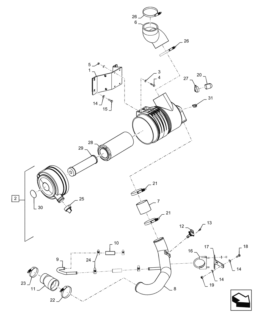 Схема запчастей Case 750M LT - (10.202.AK[01]) - AIR INTAKE (10) - ENGINE