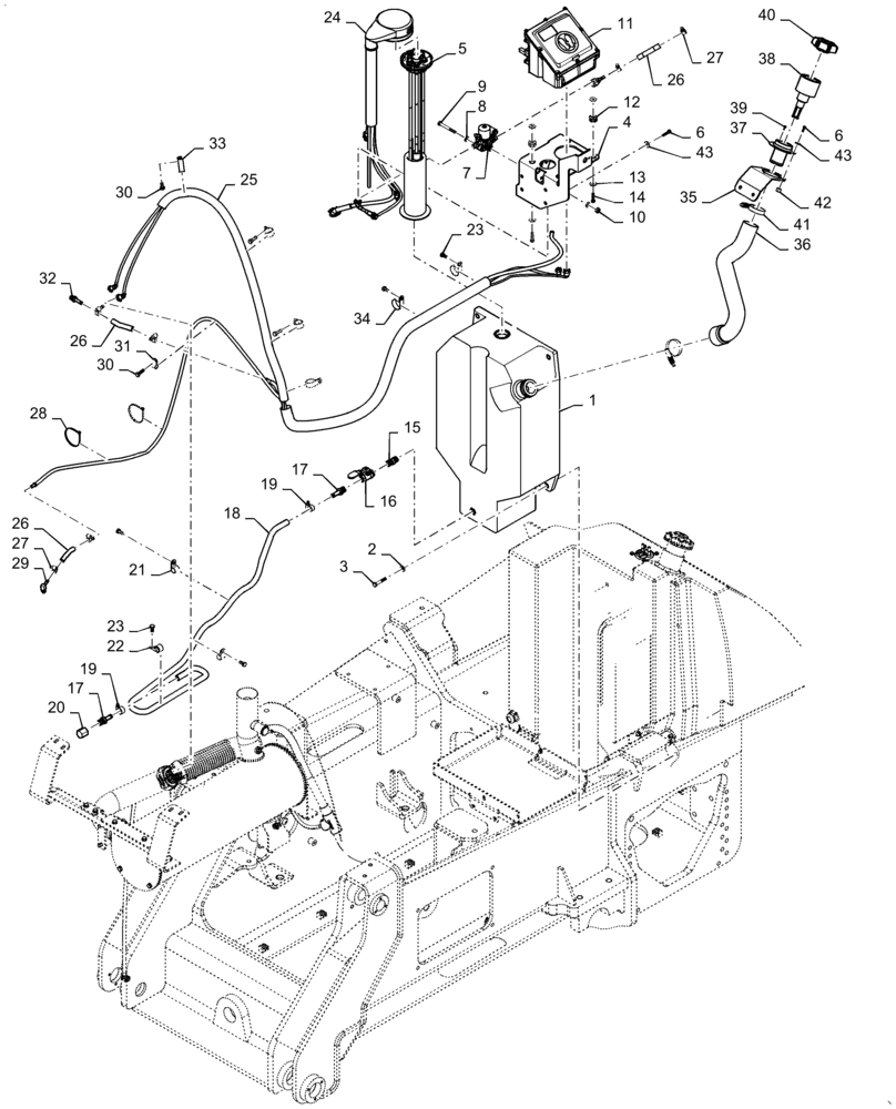 Схема запчастей Case 2050M XLT - (10.500.AA[01]) - DEF TANK (10) - ENGINE