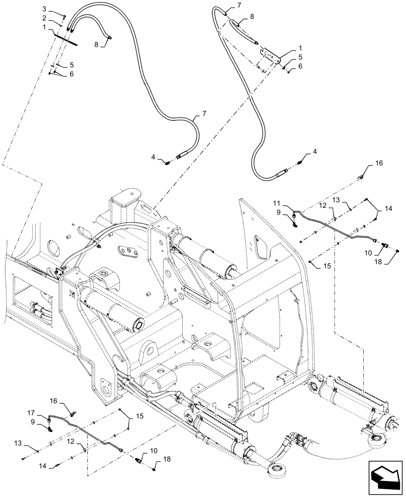 Схема запчастей Case 1150M WT/LGP - (71.460.AB [02]) - GREASE, HOSE (71) - LUBRICATION SYSTEM