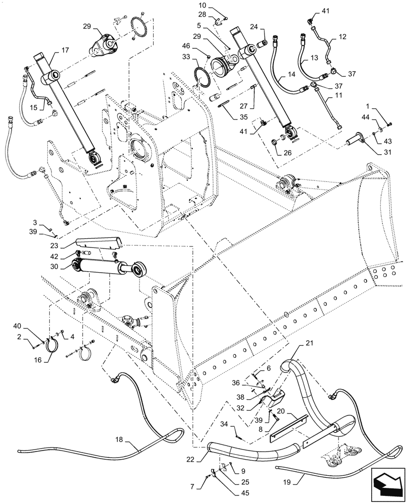 Схема запчастей Case 2050M WT/LGP - (35.741.AA [02]) - LIFT CYLINDER (BD) XLT/LGP (35) - HYDRAULIC SYSTEMS