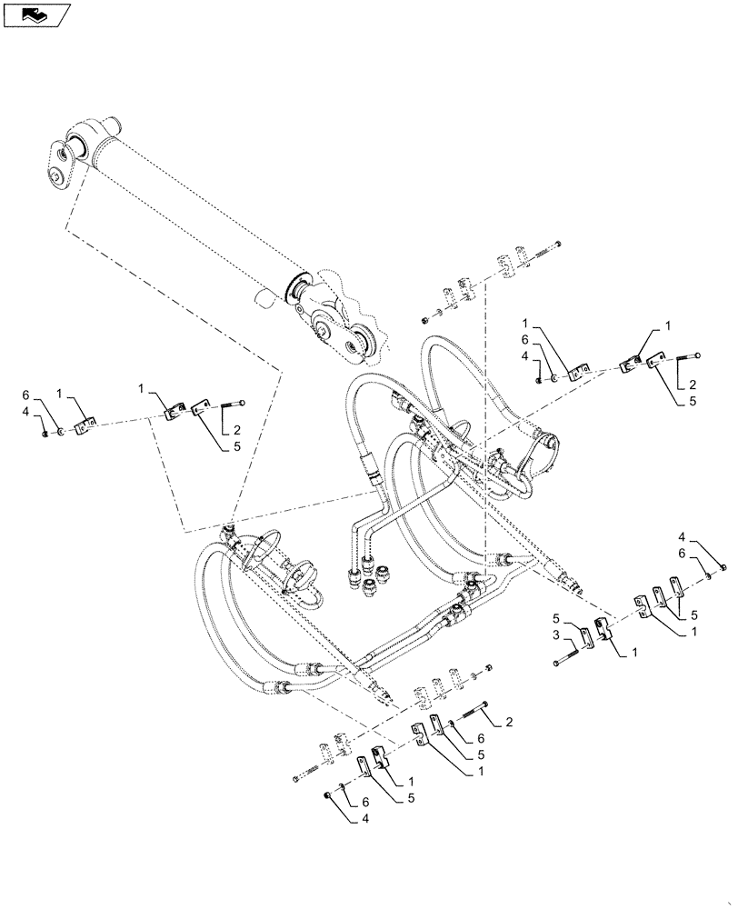 Схема запчастей Case 521F - (35.100.01[04]) - LOADER CONTROL LINES, Z-BAR AND XR (35) - HYDRAULIC SYSTEMS