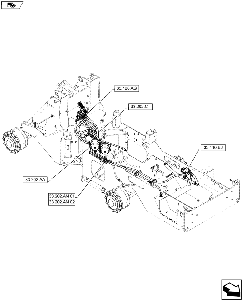 Схема запчастей Case 721F - (33.000.00) - SECTION INDEX - BRAKES & CONTROLS (33) - BRAKES & CONTROLS