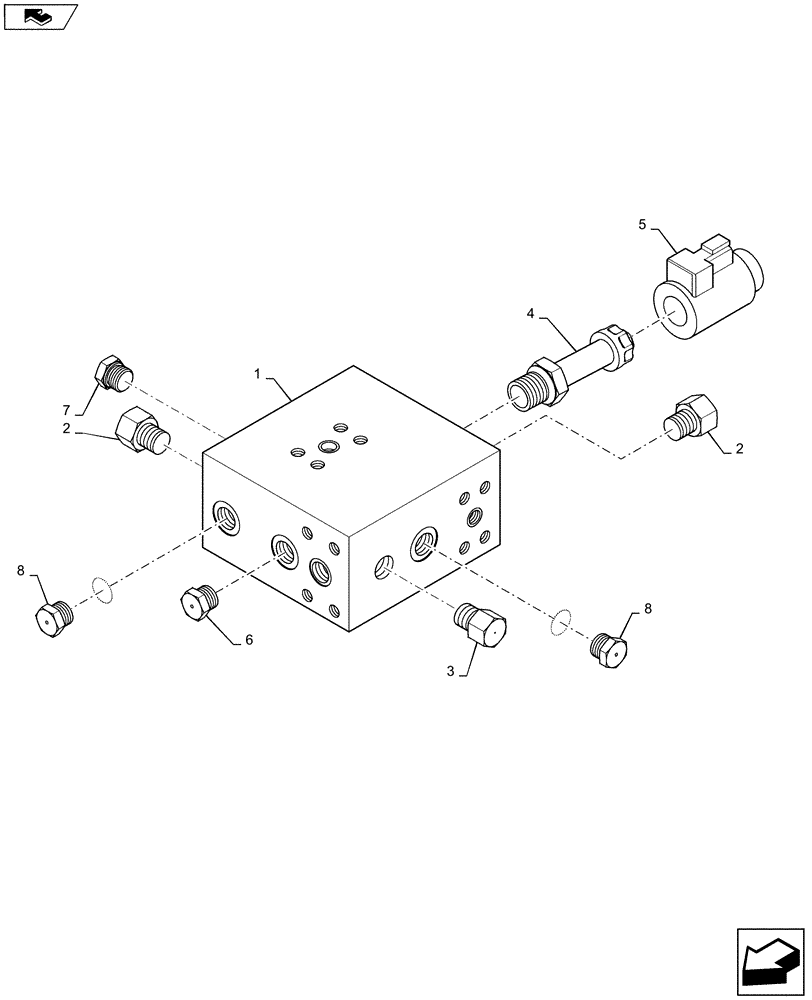 Схема запчастей Case 1221F - (33.300.AE) - DIRECTIONAL CONTROL VALVE (33) - BRAKES & CONTROLS