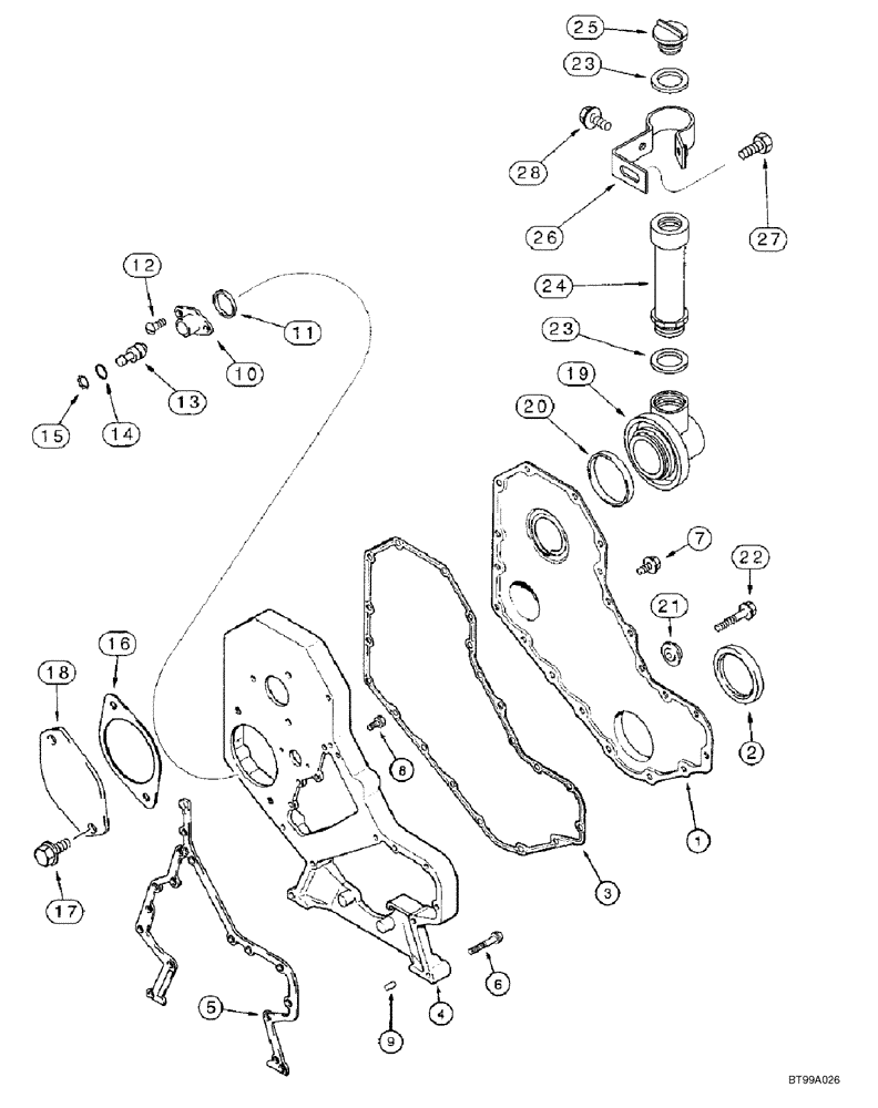 Схема запчастей Case 70XT - (02-11) - FRONT GEAR COVER, 4-390 EMISSIONS CERTIFIED ENGINE (02) - ENGINE