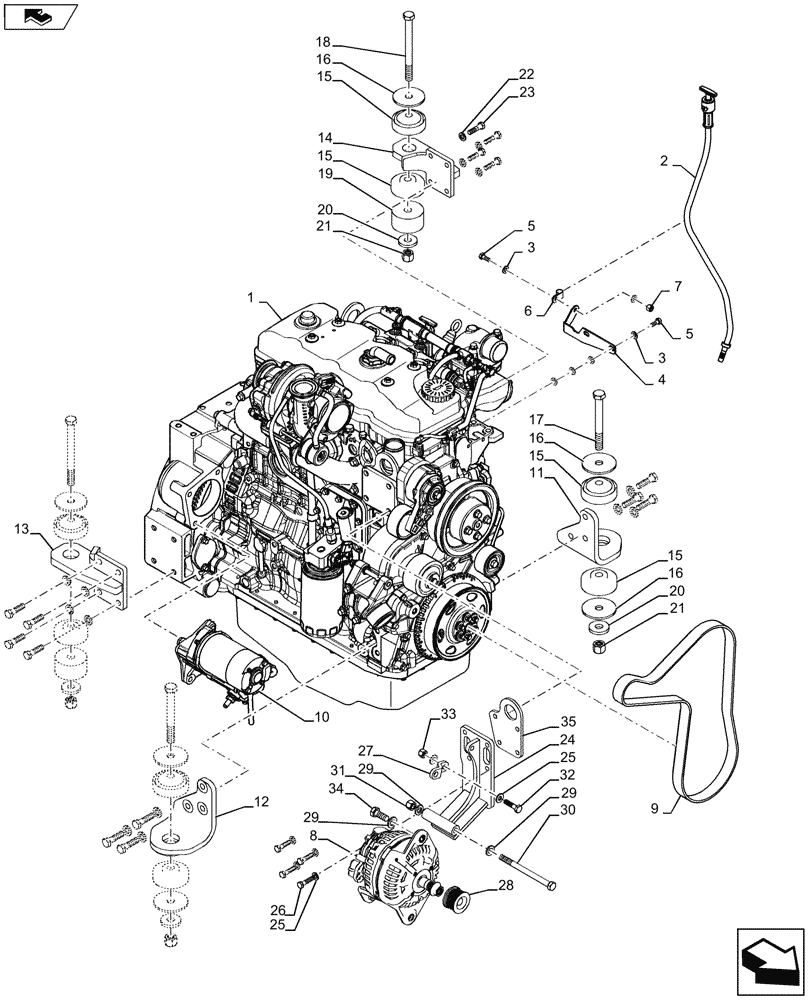Схема запчастей Case 850M WT/LGP - (10.001.AK[01]) - ENGINE (10) - ENGINE