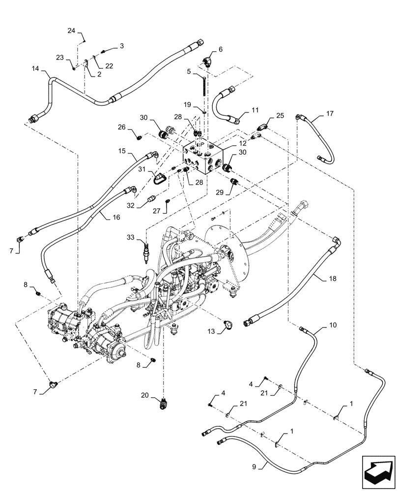 Схема запчастей Case 850M WT/LGP - (29.218.AO[04]) - PUMP, HYDRO (29) - HYDROSTATIC DRIVE