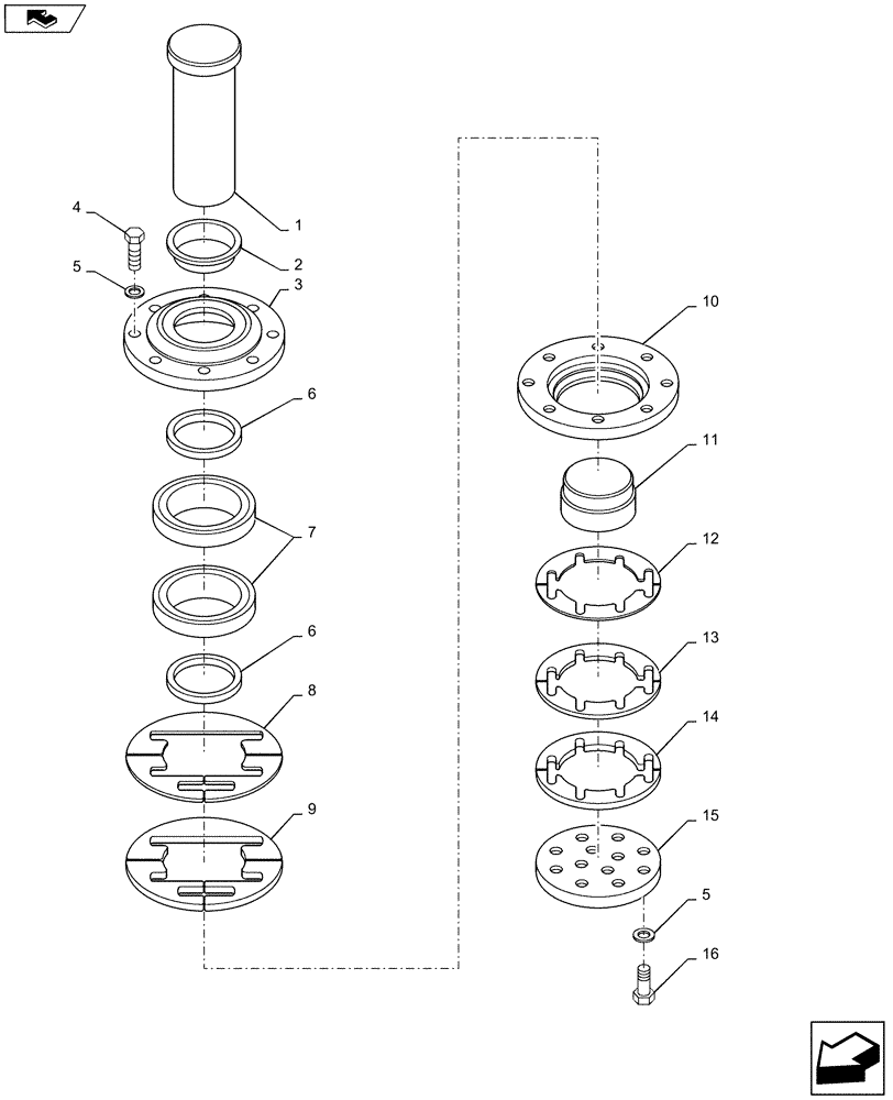 Схема запчастей Case 1221F - (39.100.AN) - LOWER CENTER PIVOT PIN (39) - FRAMES AND BALLASTING