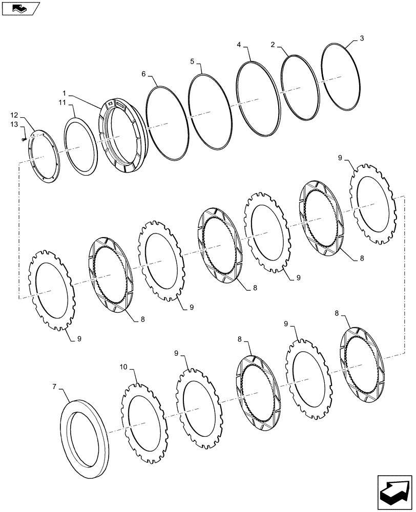 Схема запчастей Case 1221F - (33.202.AK) - BRAKE ASSEMBLY (33) - BRAKES & CONTROLS