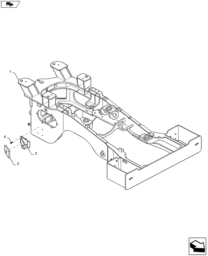Схема запчастей Case 1221F - (39.100.AS) - REAR FRAME (39) - FRAMES AND BALLASTING