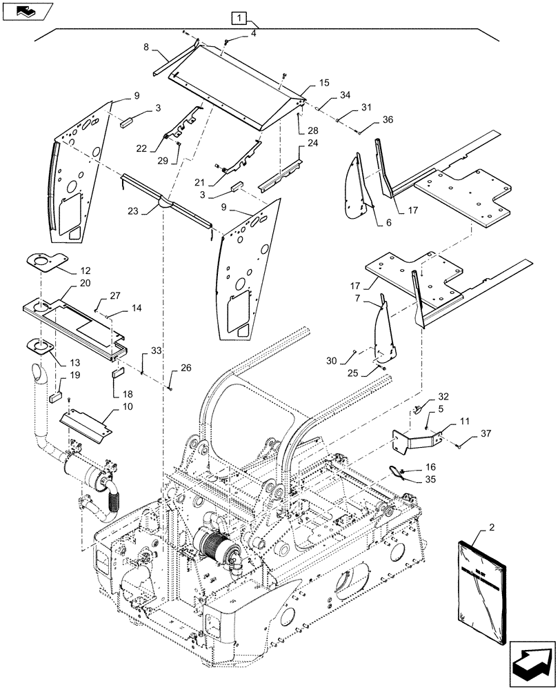 Схема запчастей Case TR270 - (88.100.90[24]) - DIA KIT, DEBRIS HARD PARTS WITH SEALS (SR175,SR200,TR270) (88) - ACCESSORIES