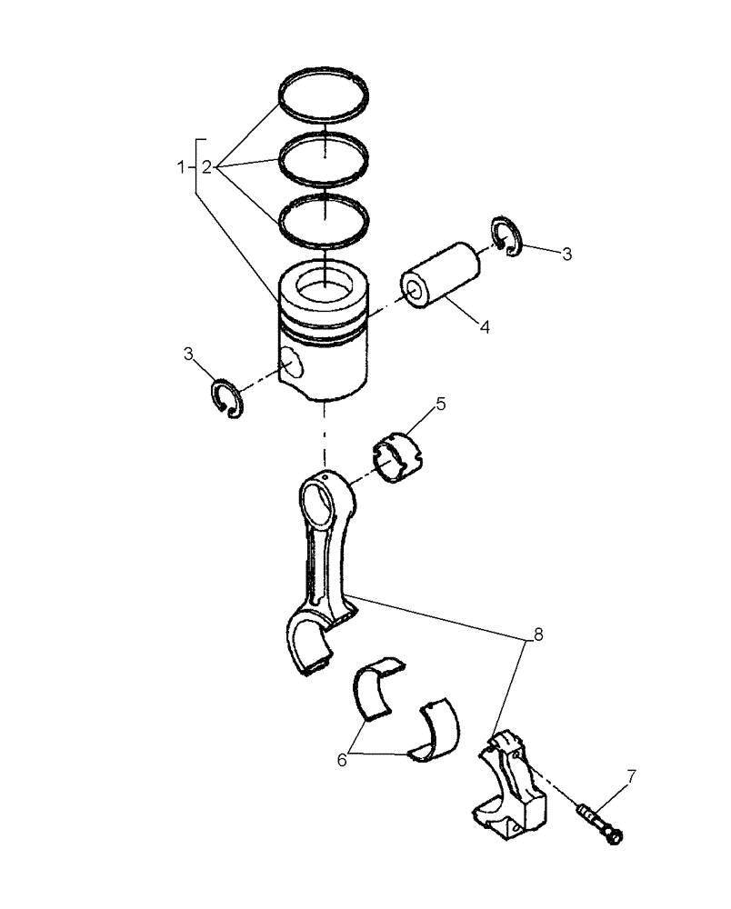 Схема запчастей Case 865 VHP - (02-44[01]) - PISTON & CONNECTING ROD (02) - ENGINE