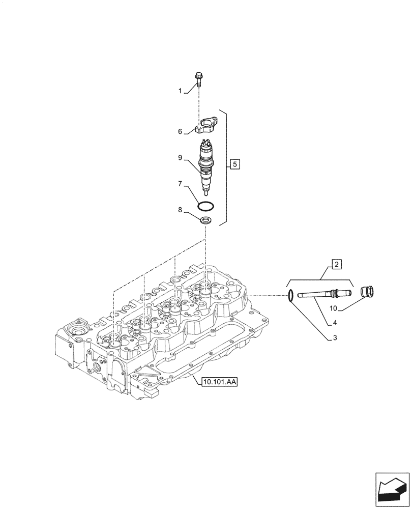 Схема запчастей Case F4HFE413P A008 - (10.218.AF) - FUEL INJECTOR (10) - ENGINE