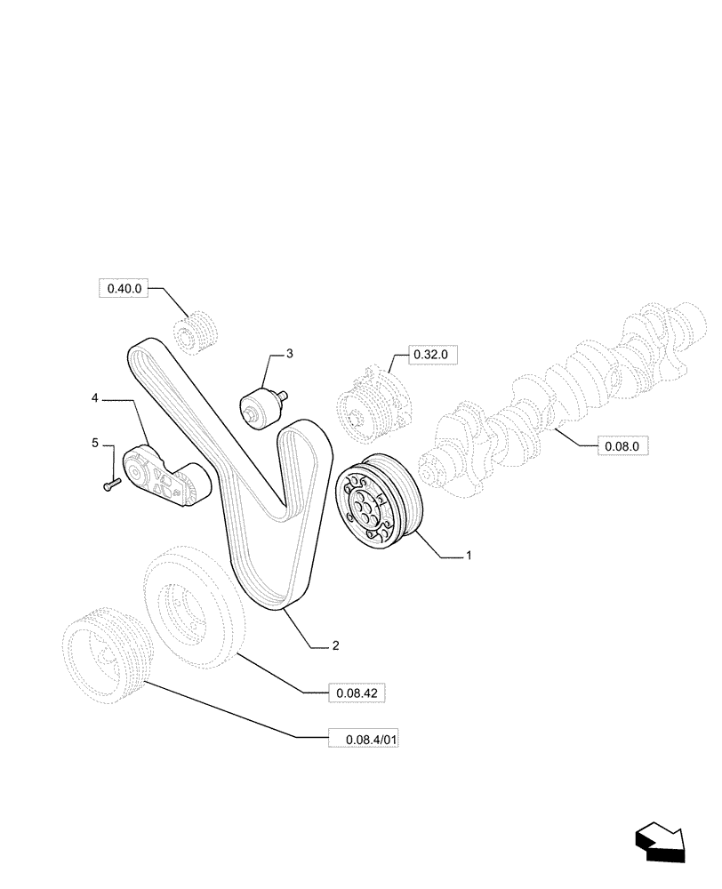 Схема запчастей Case F2CE9684P E033 - (0.08.4) - BELT TENSIONER 
