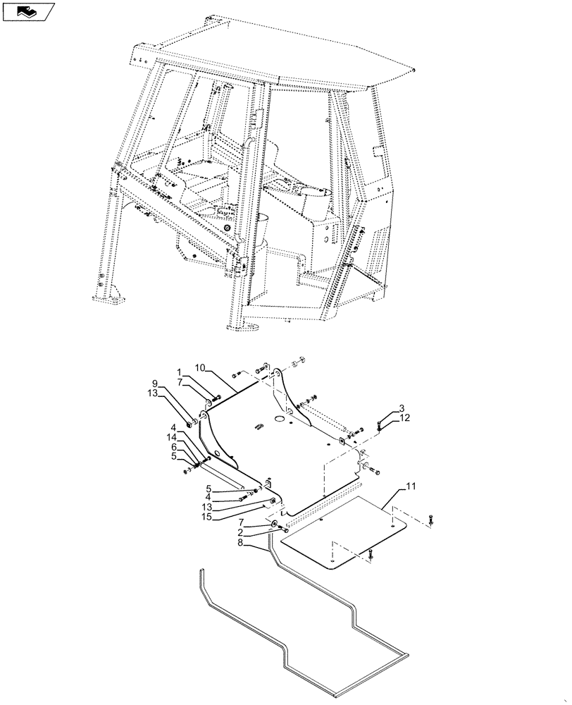 Схема запчастей Case 1650M XLT PAT - (90.150.010) - VAR - 784391 - FLOOR, ASSY (90) - PLATFORM, CAB, BODYWORK AND DECALS