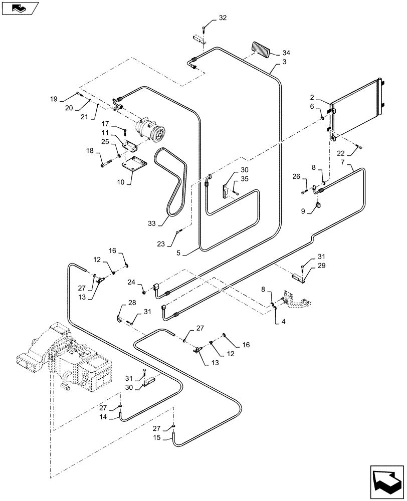 Схема запчастей Case 1221F - (50.200.CD[01]) - AIR CONDITIONER AND HEATER , MOUNTING (50) - CAB CLIMATE CONTROL