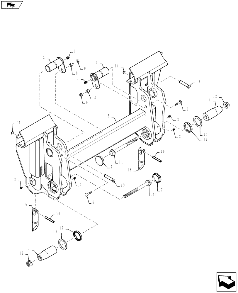 Схема запчастей Case TR320 - (39.105.01[01]) - COUPLER BASIC GRAY, 24-NOV-2013 AND OLDER (39) - FRAMES AND BALLASTING