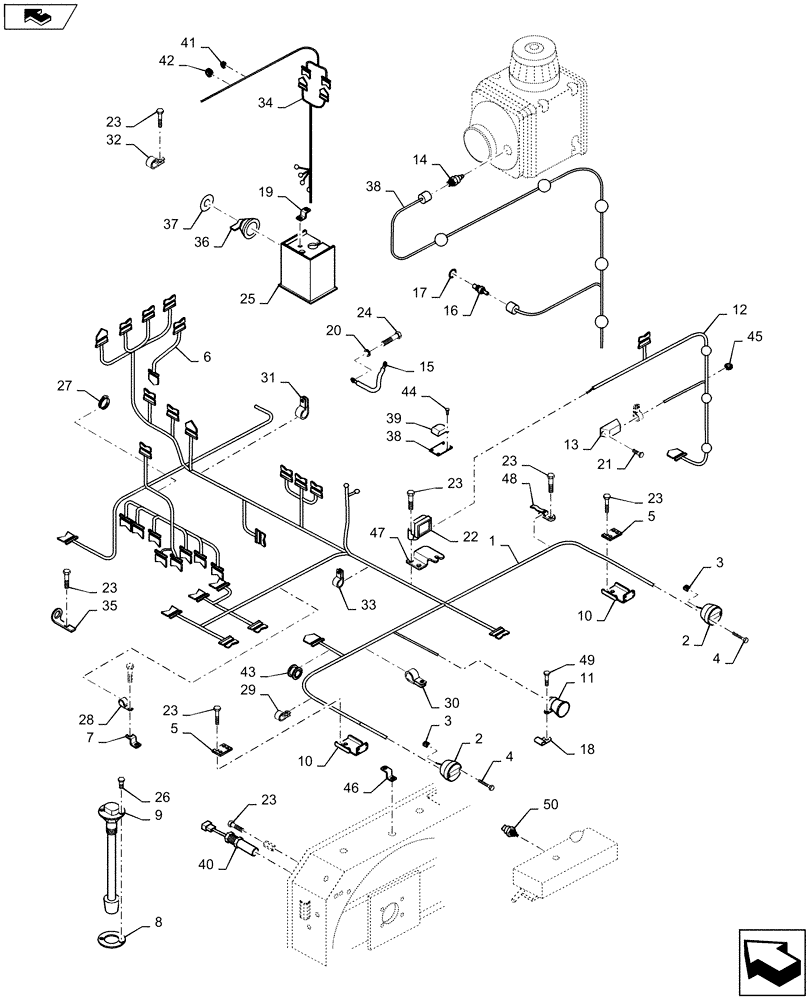 Схема запчастей Case 1221F - (55.100.AF[02]) - ENGINE, ELECTRIC SYSTEM CONTROL (55) - ELECTRICAL SYSTEMS