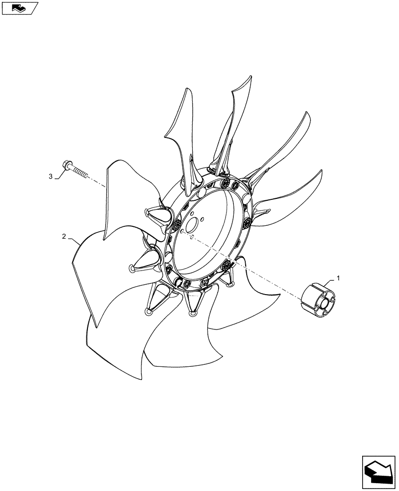 Схема запчастей Case TR270 - (10.414.AC) - ENGINE FAN (10) - ENGINE