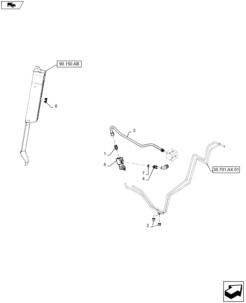 Схема запчастей Case SR200 - (35.701.BU[01]) - NO SELF LEVELING MECH (35) - HYDRAULIC SYSTEMS