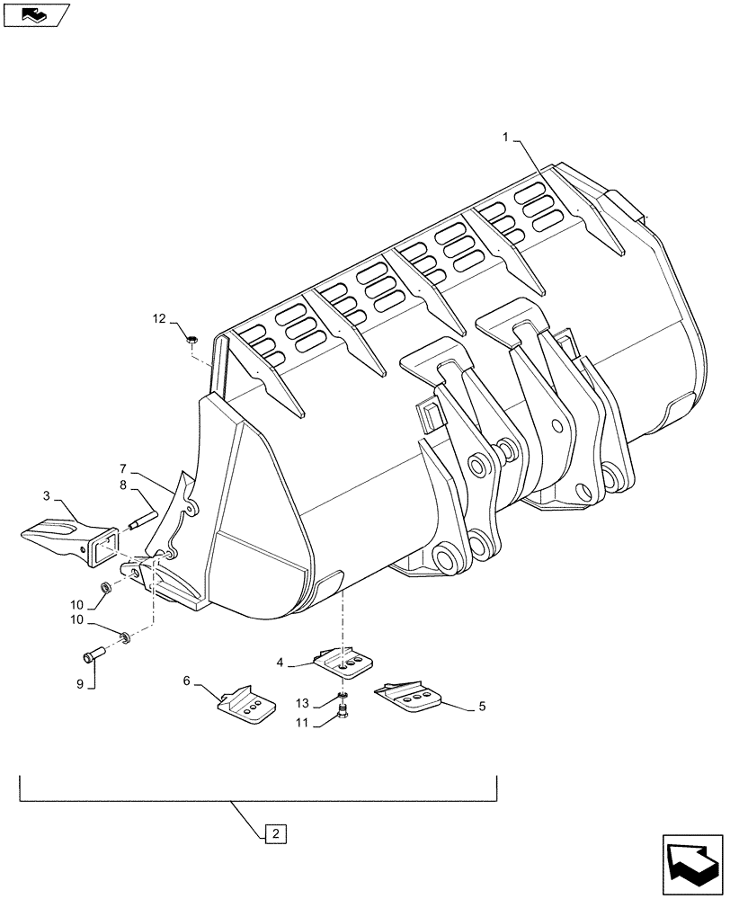 Схема запчастей Case 1221F - (84.100.AB[01]) - BUCKET TOOTH (84) - BOOMS, DIPPERS & BUCKETS