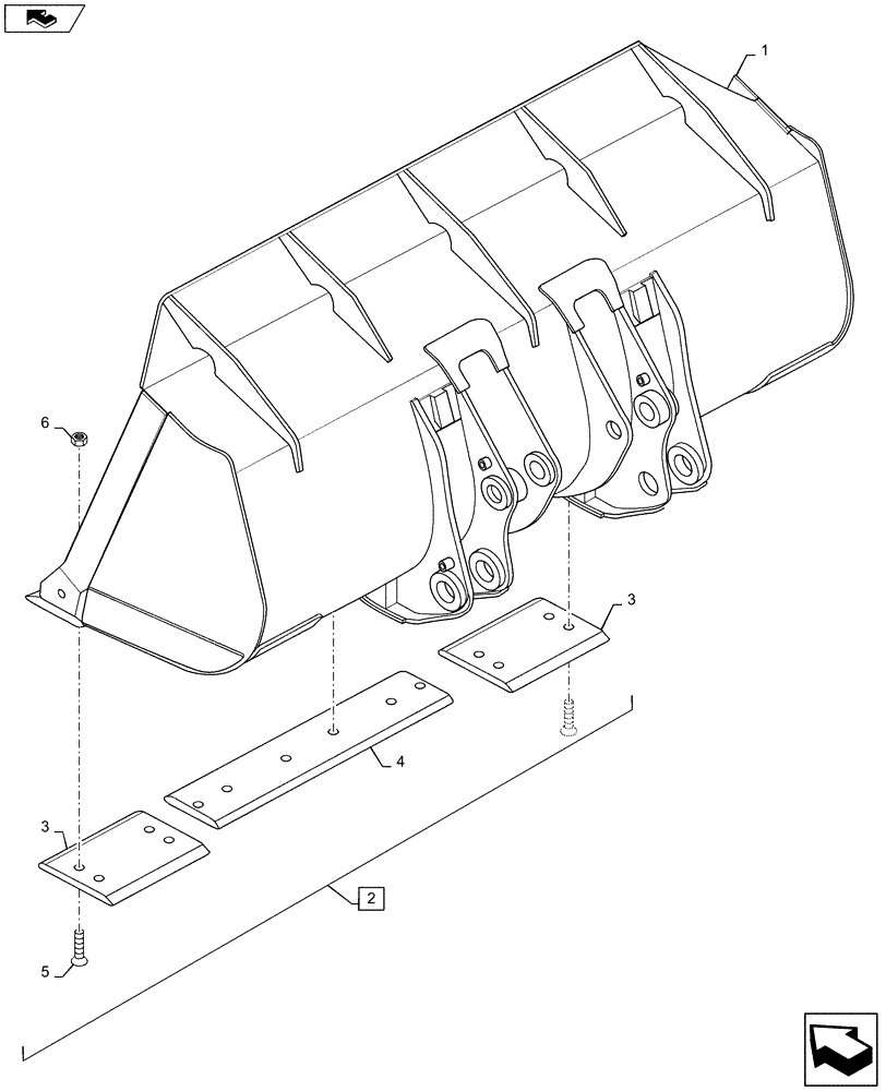 Схема запчастей Case 1221F - (84.100.AR [01]) - BUCKET W/ CUTTING EDGE (84) - BOOMS, DIPPERS & BUCKETS