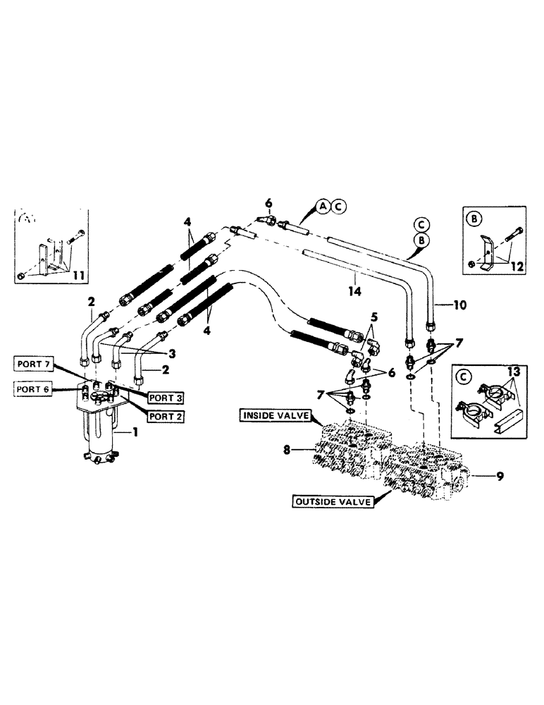 Схема запчастей Case 40BLC - (187) - UPPER TRACK DRIVE MOTOR HYDRAULICS (07) - HYDRAULIC SYSTEM