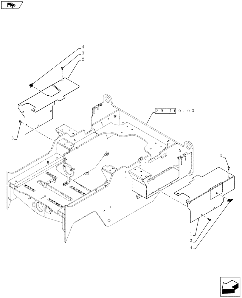 Схема запчастей Case 921F - (90.105.01) - BATTERY ,SELECTIVE CATALYTIC REDUCTION COVERS (90) - PLATFORM, CAB, BODYWORK AND DECALS