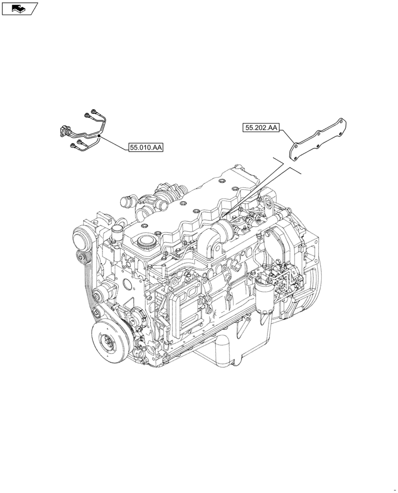 Схема запчастей Case F4HFE613R B005 - (00.000.55) - ELECTRICAL SYSTEM, PICTORIAL INDEX (00) - GENERAL & PICTORIAL INDEX