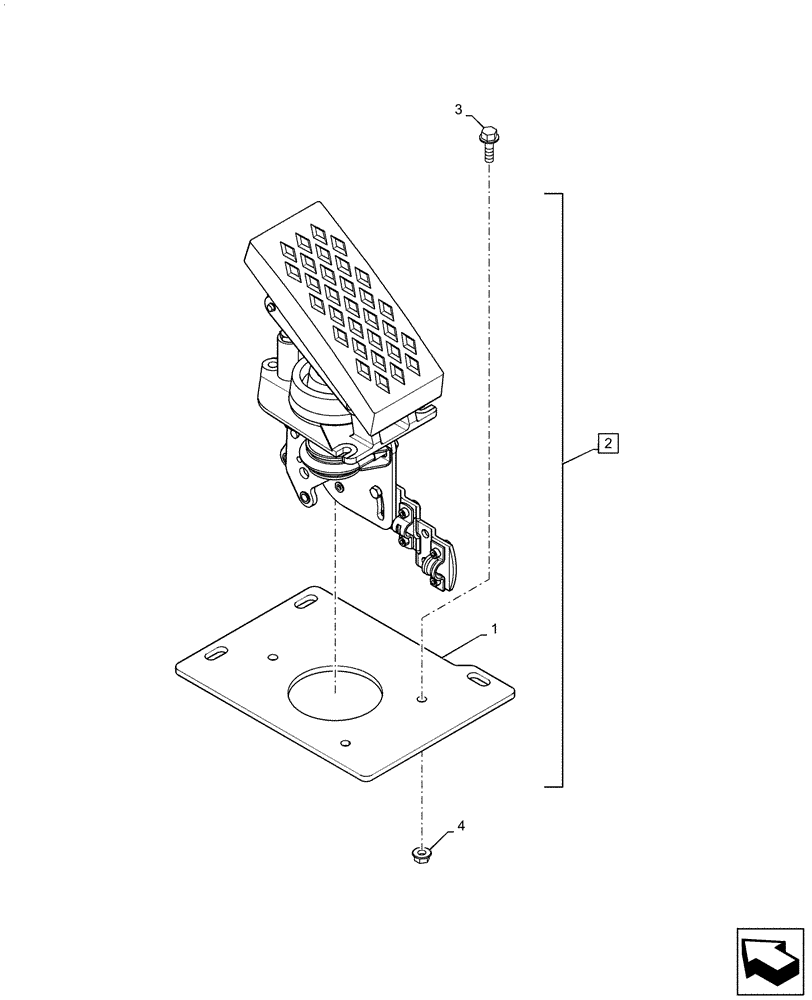 Схема запчастей Case TR270 - (10.220.AA[06]) - THROTTLE ASSY, MECHANICAL FOOT (10) - ENGINE