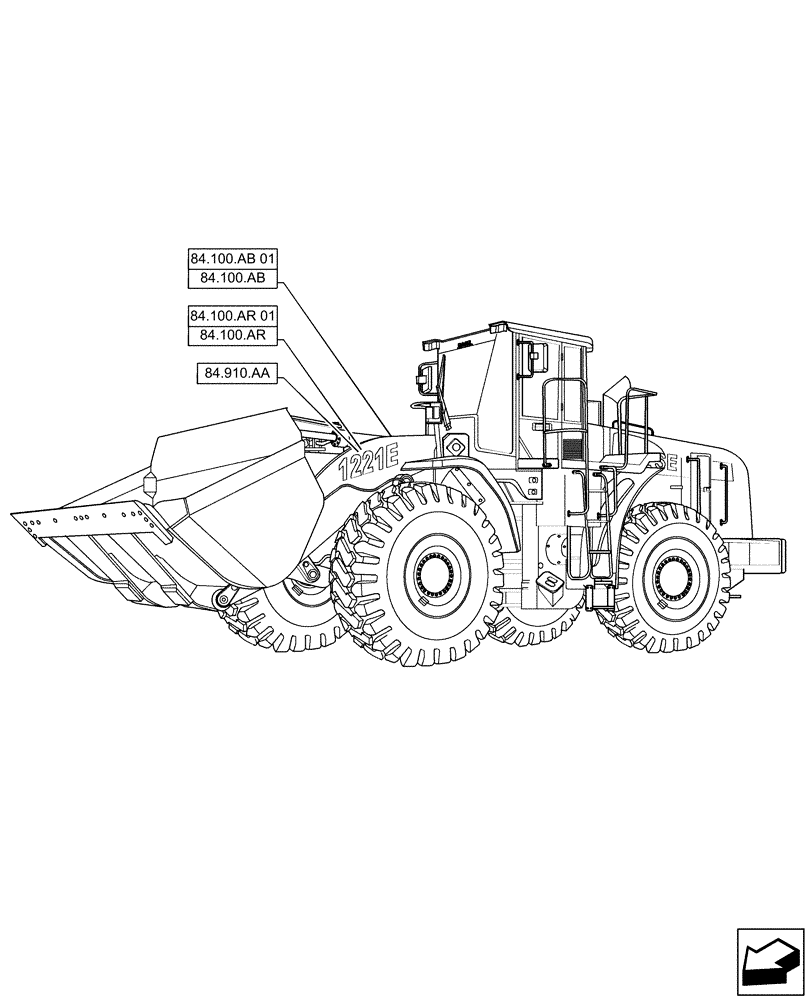 Схема запчастей Case 1221F - (84.000.00) - SECTION INDEX - ATTACHMENTS/HEADERS (84) - BOOMS, DIPPERS & BUCKETS