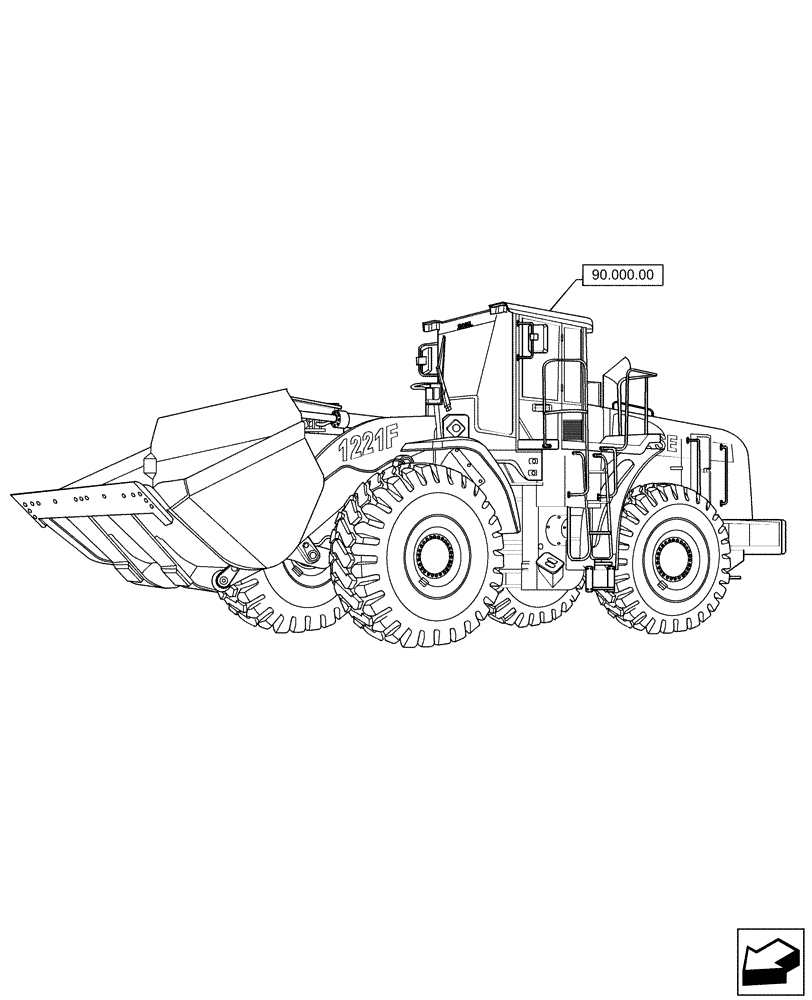 Схема запчастей Case 1221F - (00.000.90) - PICTORIAL INDEX - PLATFORM, CAB, BODYWORK AND DECAL (00) - GENERAL & PICTORIAL INDEX