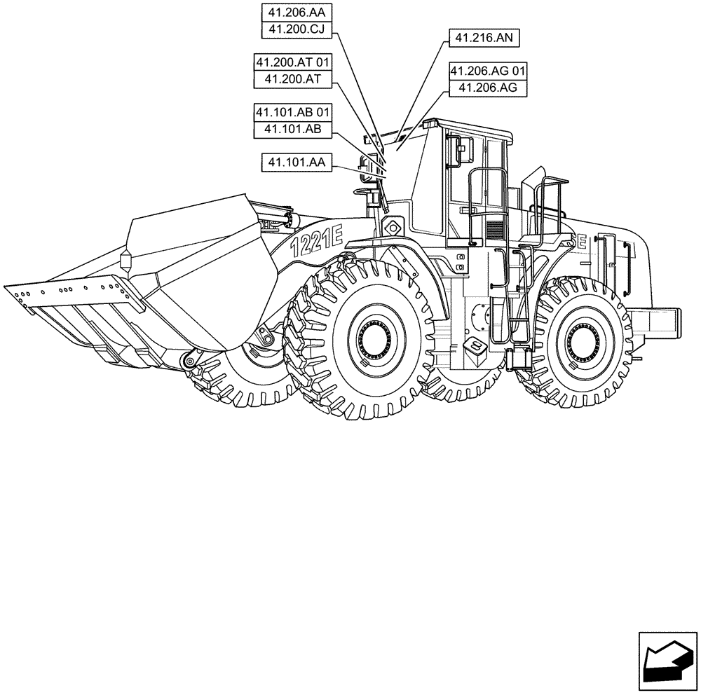 Схема запчастей Case 1221F - (41.000.00) - SECTION INDEX - STEERING (41) - STEERING