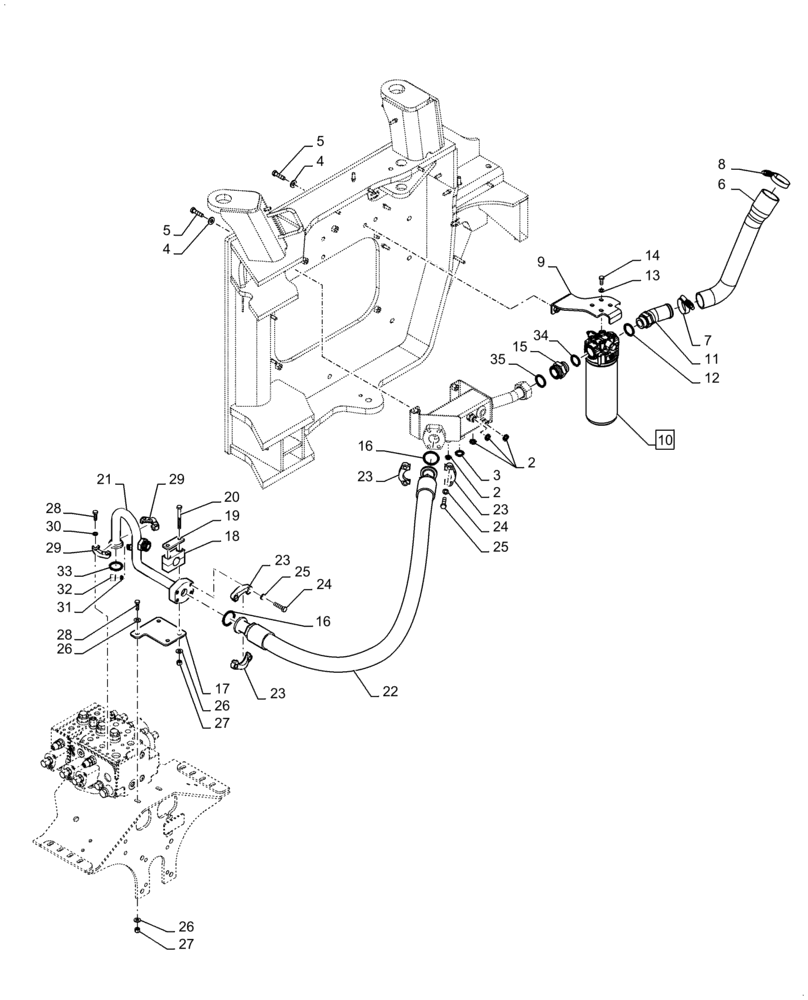 Схема запчастей Case 921F - (35.300.AJ) - RETURN LINE HYDRAULIC FILTER INSTALLATION (35) - HYDRAULIC SYSTEMS