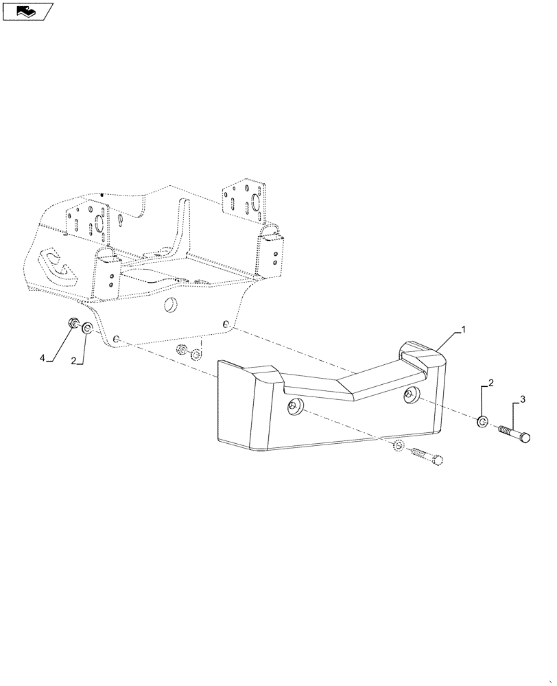 Схема запчастей Case 570NXT - (39.140.AF) - FRONT WEIGHT (39) - FRAMES AND BALLASTING
