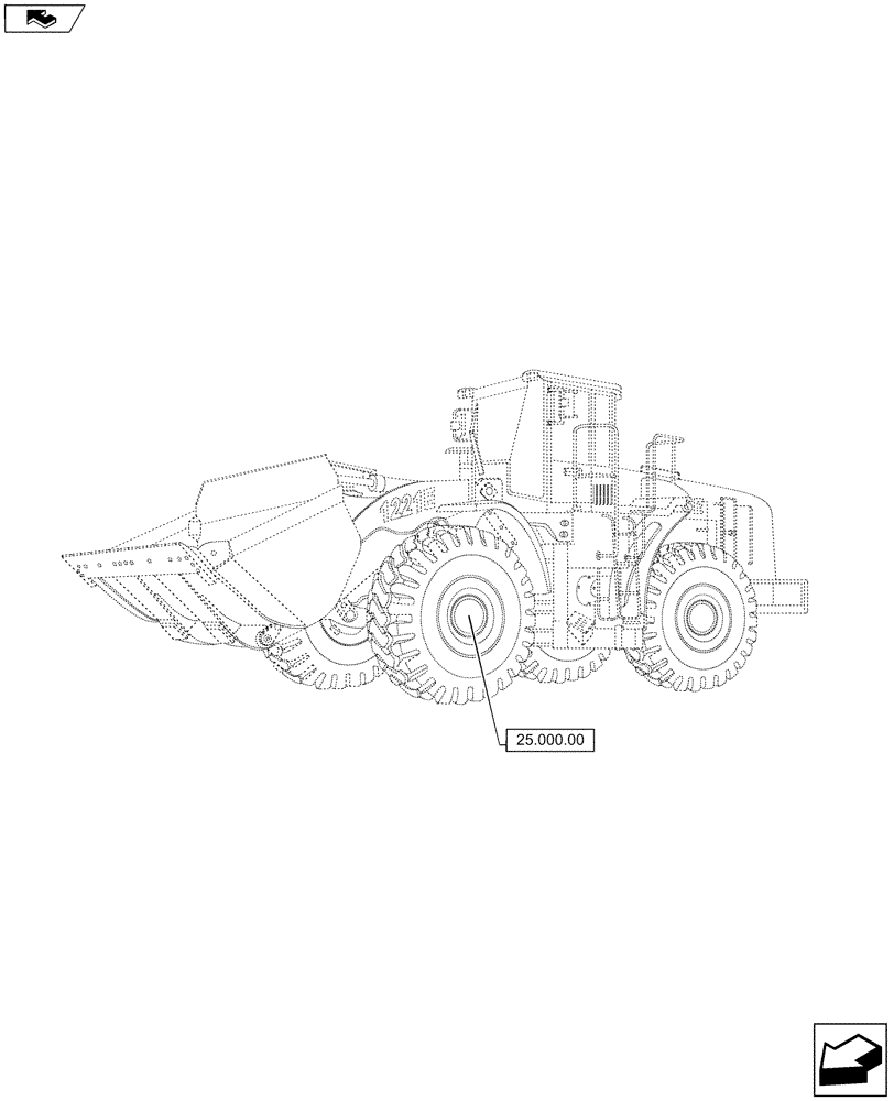 Схема запчастей Case 1221F - (00.000.25) - PICTORIAL INDEX - FRONT AXLE SYSTEM (00) - GENERAL & PICTORIAL INDEX