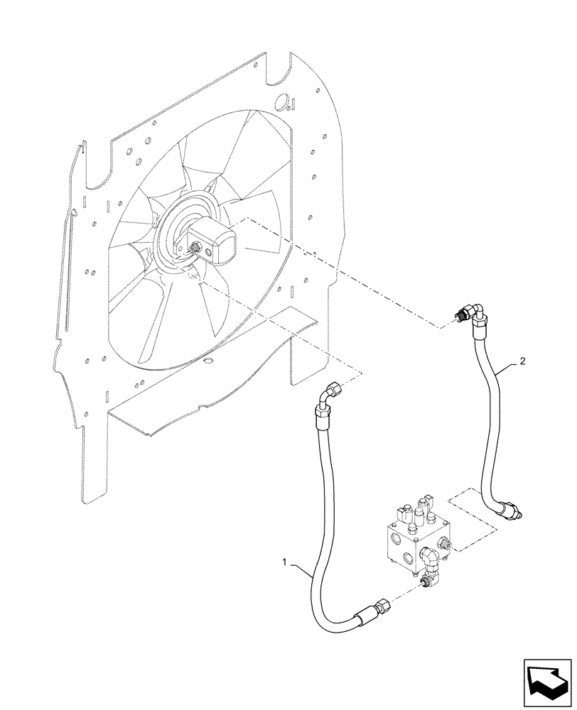 Схема запчастей Case 921F - (35.752.AB) - FAN MOTOR LINE (35) - HYDRAULIC SYSTEMS