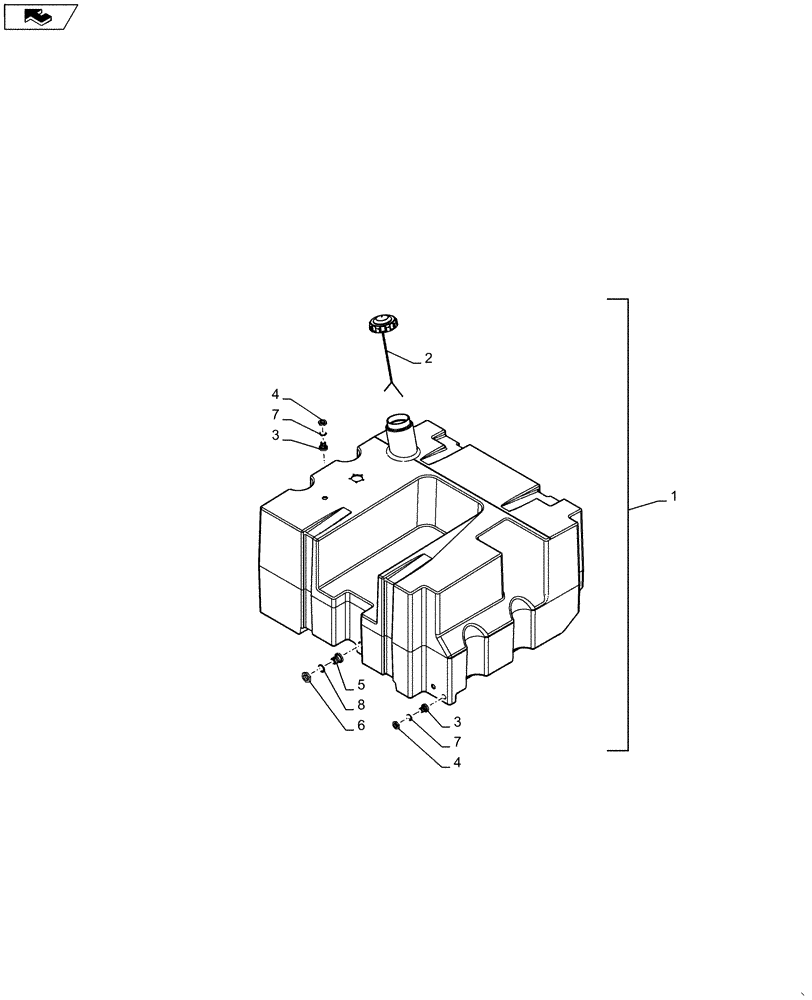 Схема запчастей Case 821F - (10.216.AI[02]) - FUEL TANK ASSEMBLY (10) - ENGINE
