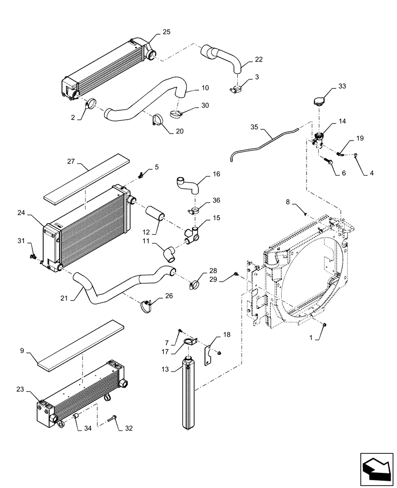 Схема запчастей Case TR320 - (10.400.02[03]) - COOLER ASSEMBLY AFTER AUG 8, 2013 (10) - ENGINE