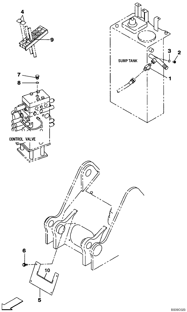 Схема запчастей Case CX135SR - (08-57) - PLUG (08) - HYDRAULICS