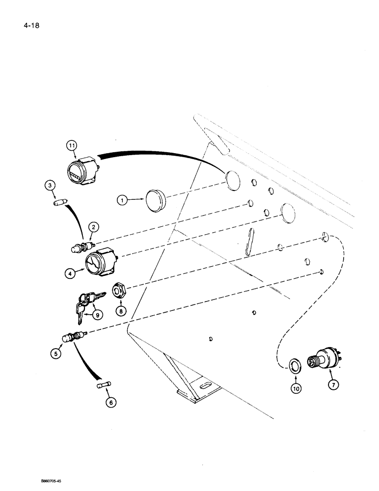 Схема запчастей Case 360 - (4-18) - INSTRUMENTS AND MOUNTING (04) - ELECTRICAL SYSTEMS