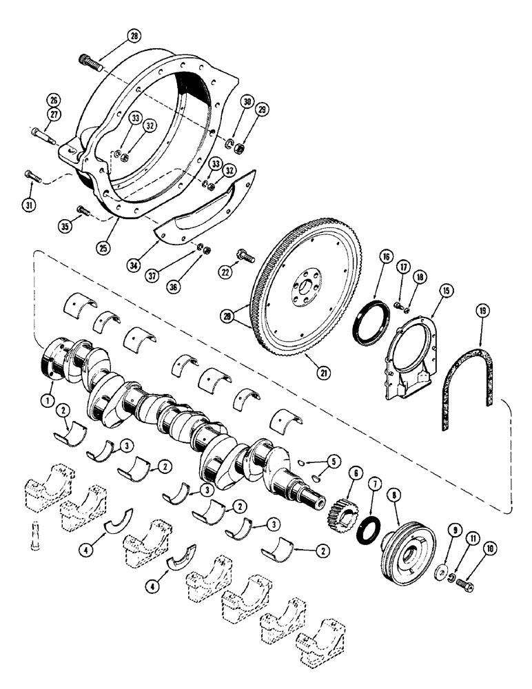 Схема запчастей Case W9E - (040) - CRANKSHAFT, FLYWHEEL & HOUSING, (377B) SPARK IGNITION ENGINE (02) - ENGINE