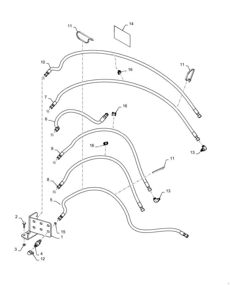 Схема запчастей Case 750M WT - (35.525.010) - DIAGNOSTIC HOSES (35) - HYDRAULIC SYSTEMS