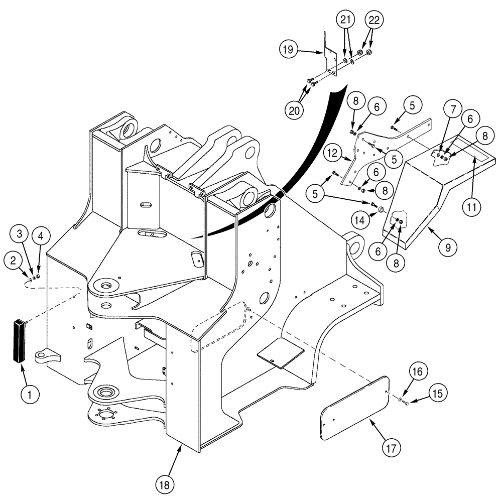 Схема запчастей Case 821C - (09-39) - FRAME, FRONT FENDERS (09) - CHASSIS