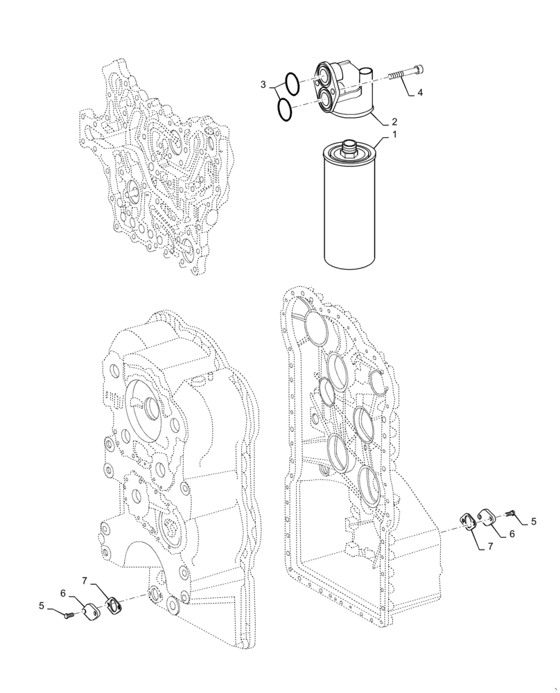 Схема запчастей Case 921F - (21.105.BC) - TRANSMISSION OIL FILTER AND FILLER COVERS (21) - TRANSMISSION