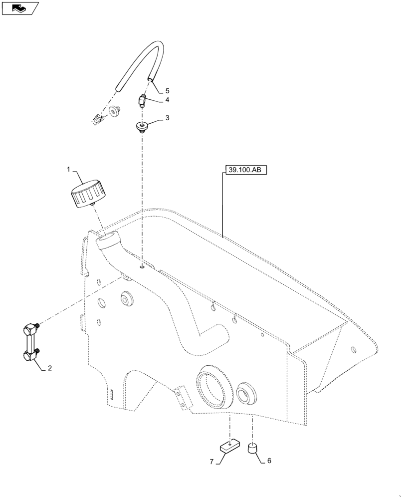 Схема запчастей Case SV250 - (35.300.AQ) - HYDRAULIC FLUID RESERVOIR (35) - HYDRAULIC SYSTEMS